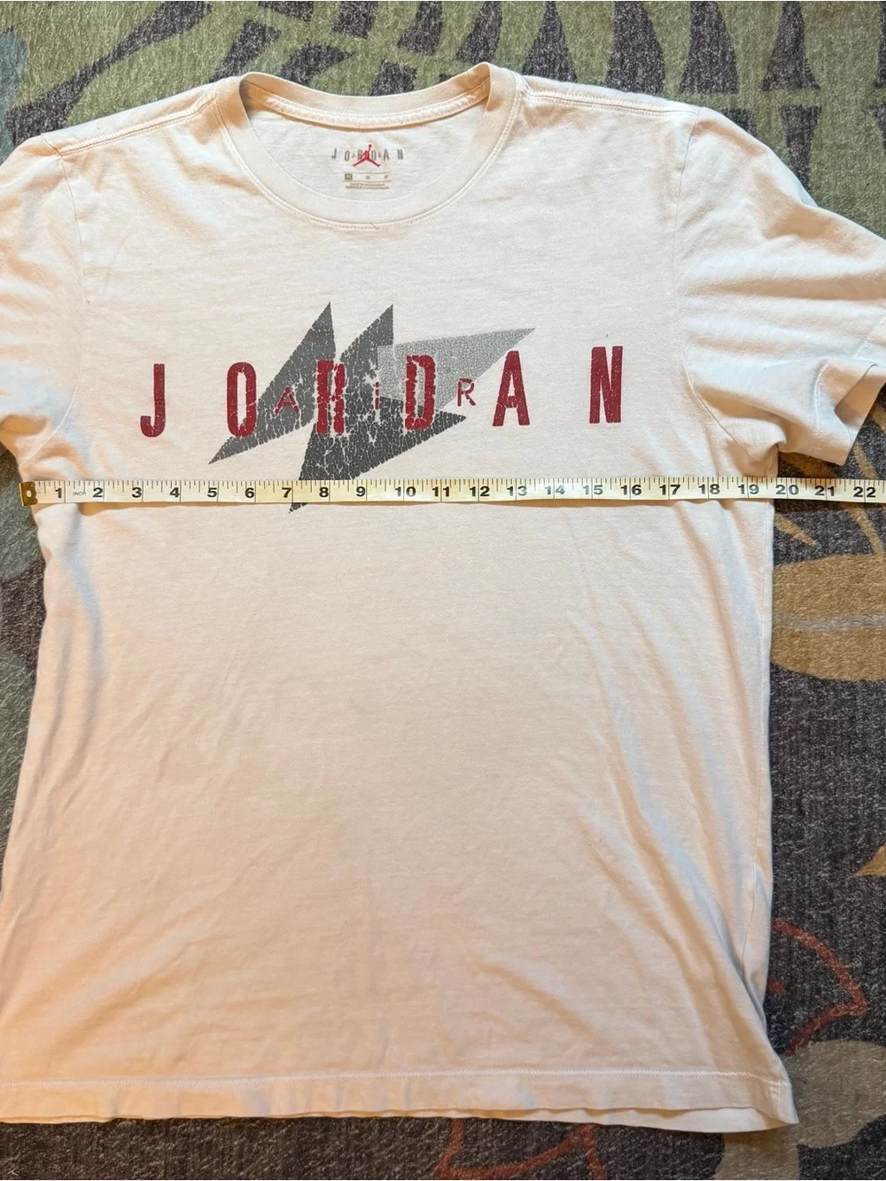 Air Jordan M White Tee Shirt Distressed Basketball Cotton